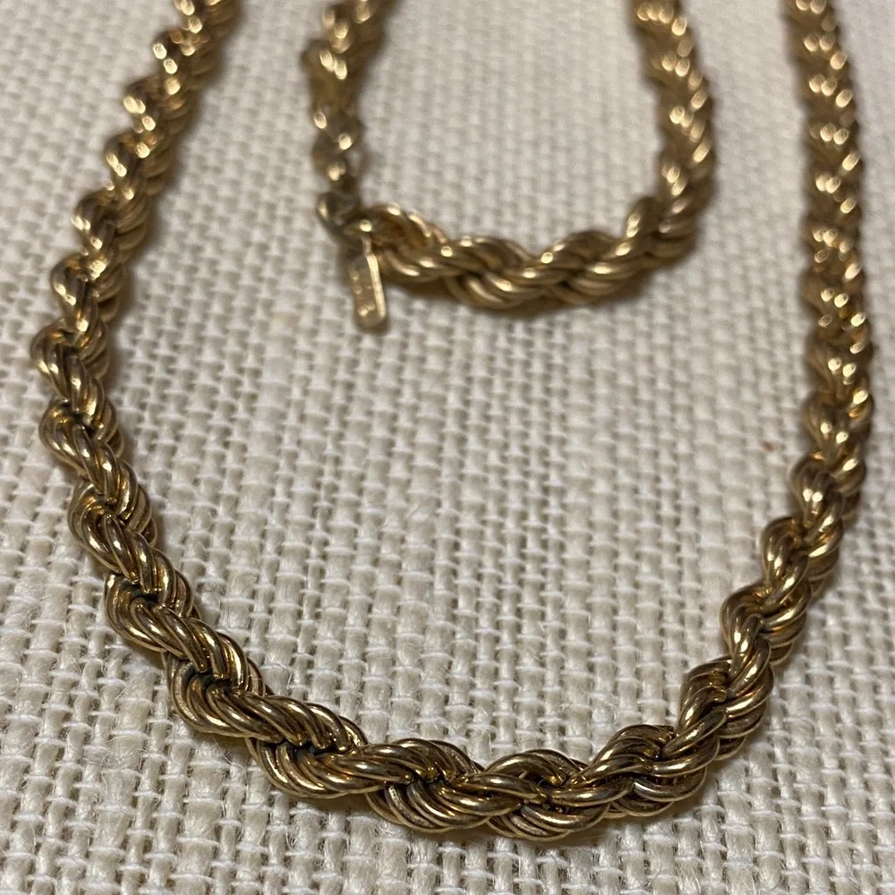 Vintage Monet 24” 5mm Gold Rope Chain Necklace